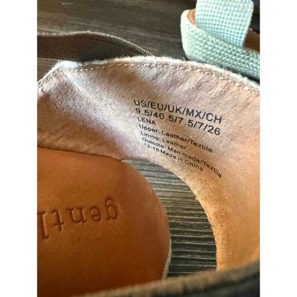 Gentle Souls Kenneth Cole Luci Metallic Peep-Toe Espadrille Sandals Sz. 9.5 - Picture 3 of 9